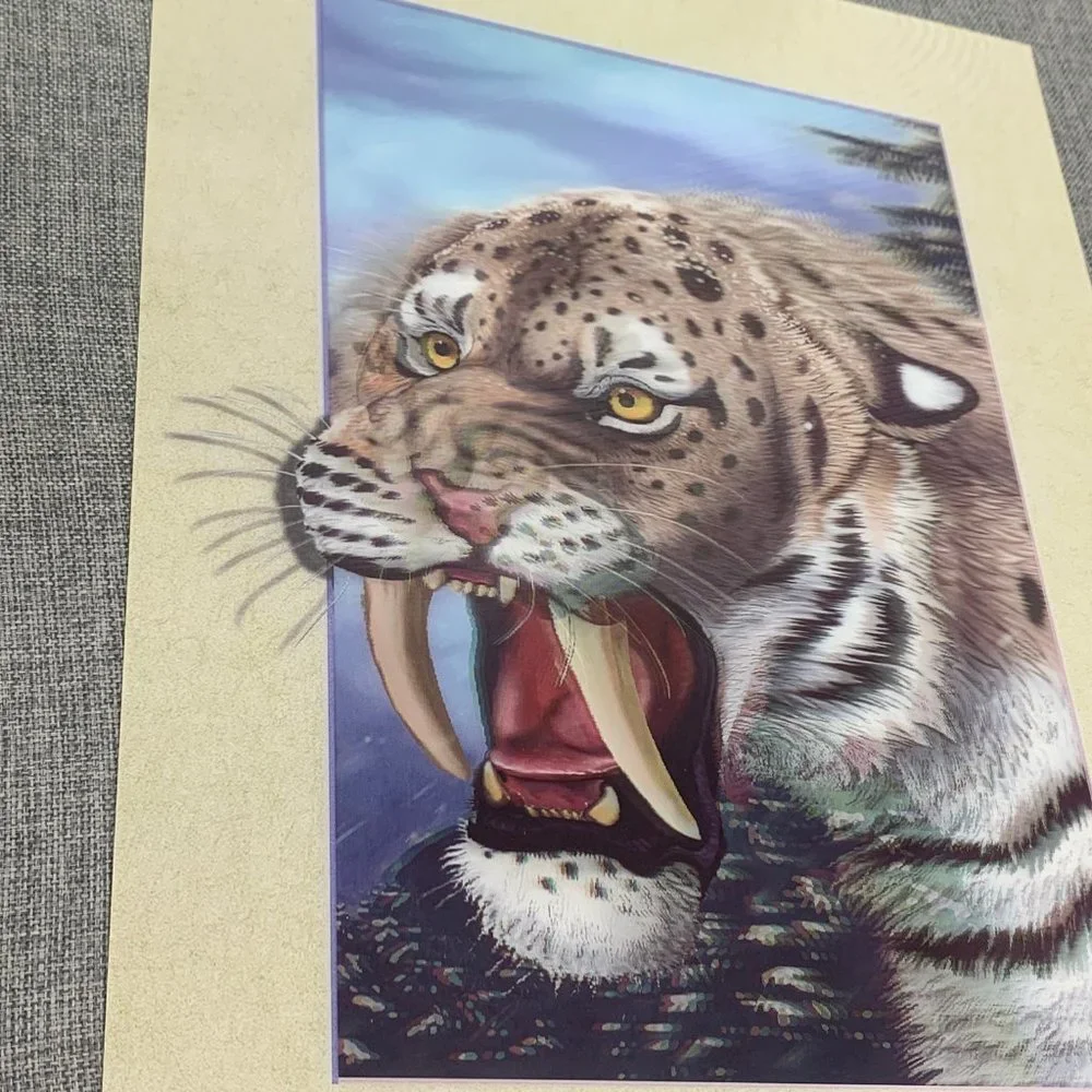 Brand New!‎ Sabertooth Tiger  3D Lenticular Poster 11.5